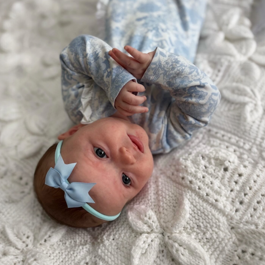 2 inch Pale Blue Kiss Dainty Bow On Headband