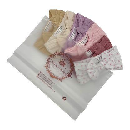 The Bethany Bundle of 6 Smaller Bow Cable Knit Headbands - Suitable from Newborn to 3 Years