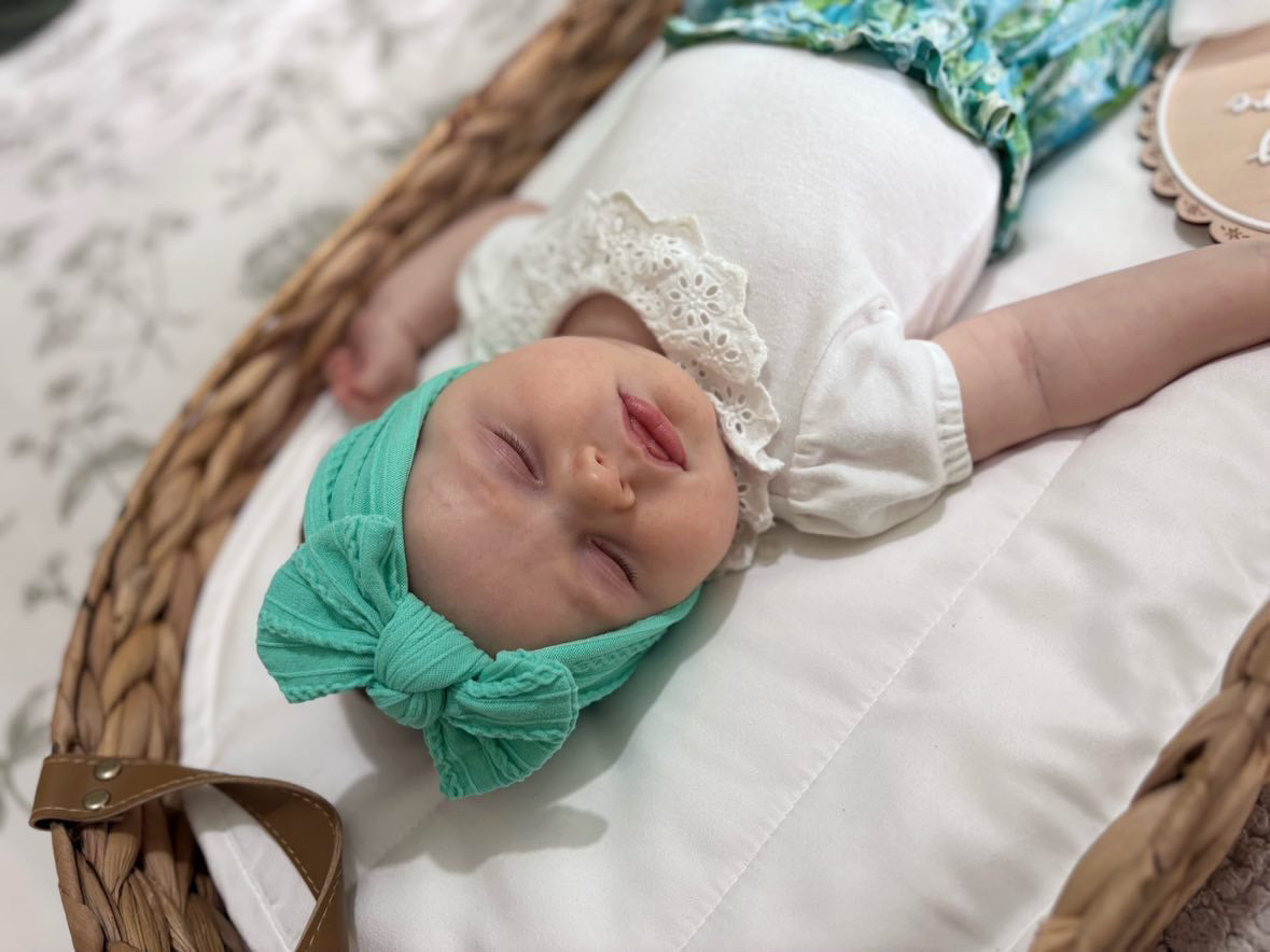 Aqua Green Cable Knit Smaller Bow Headband