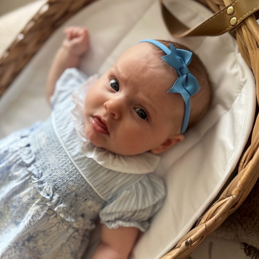 Deep Blue 2 inch Kiss Dainty Bow On Headband