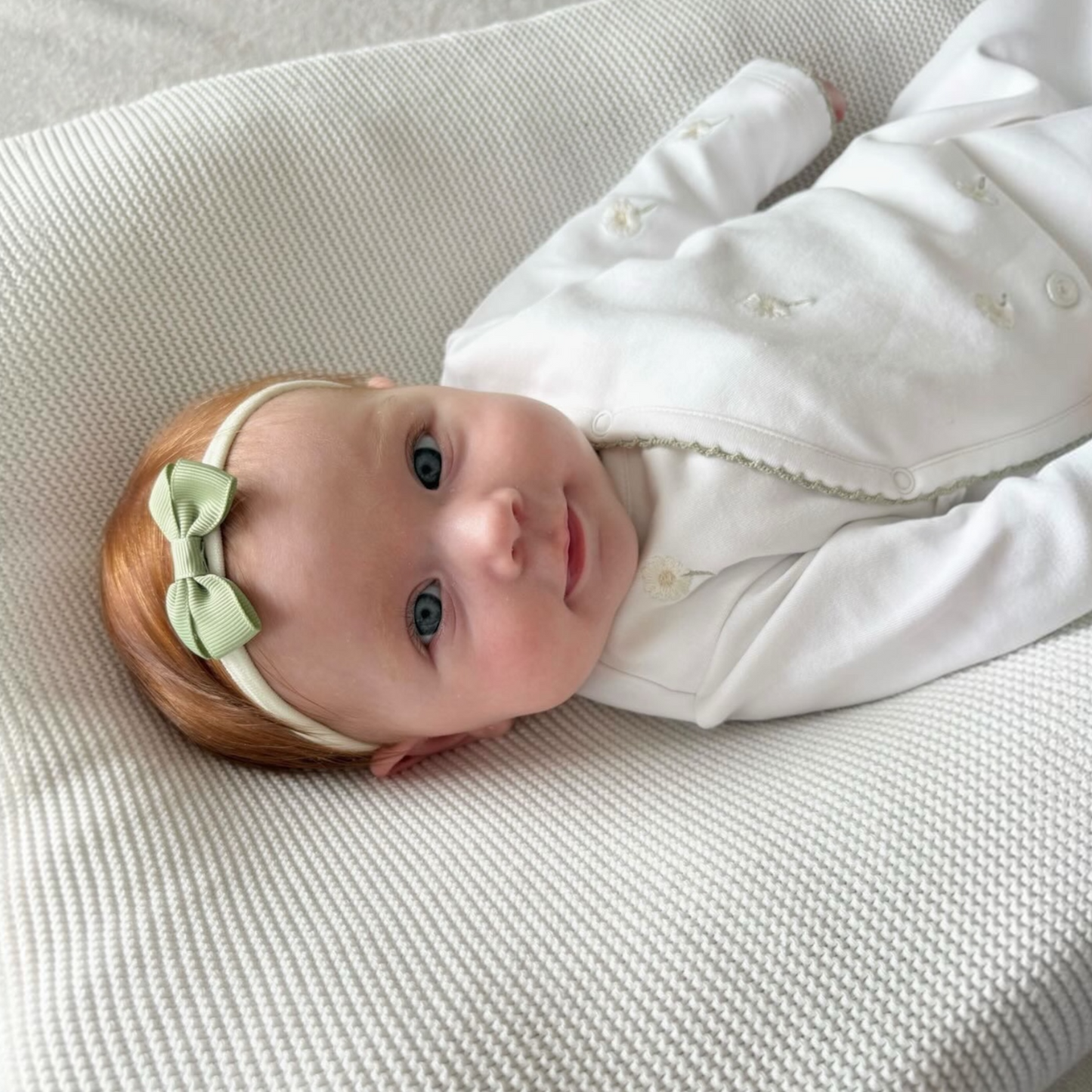2 inch Sage Green Mini Dainty Double Bow On Headband