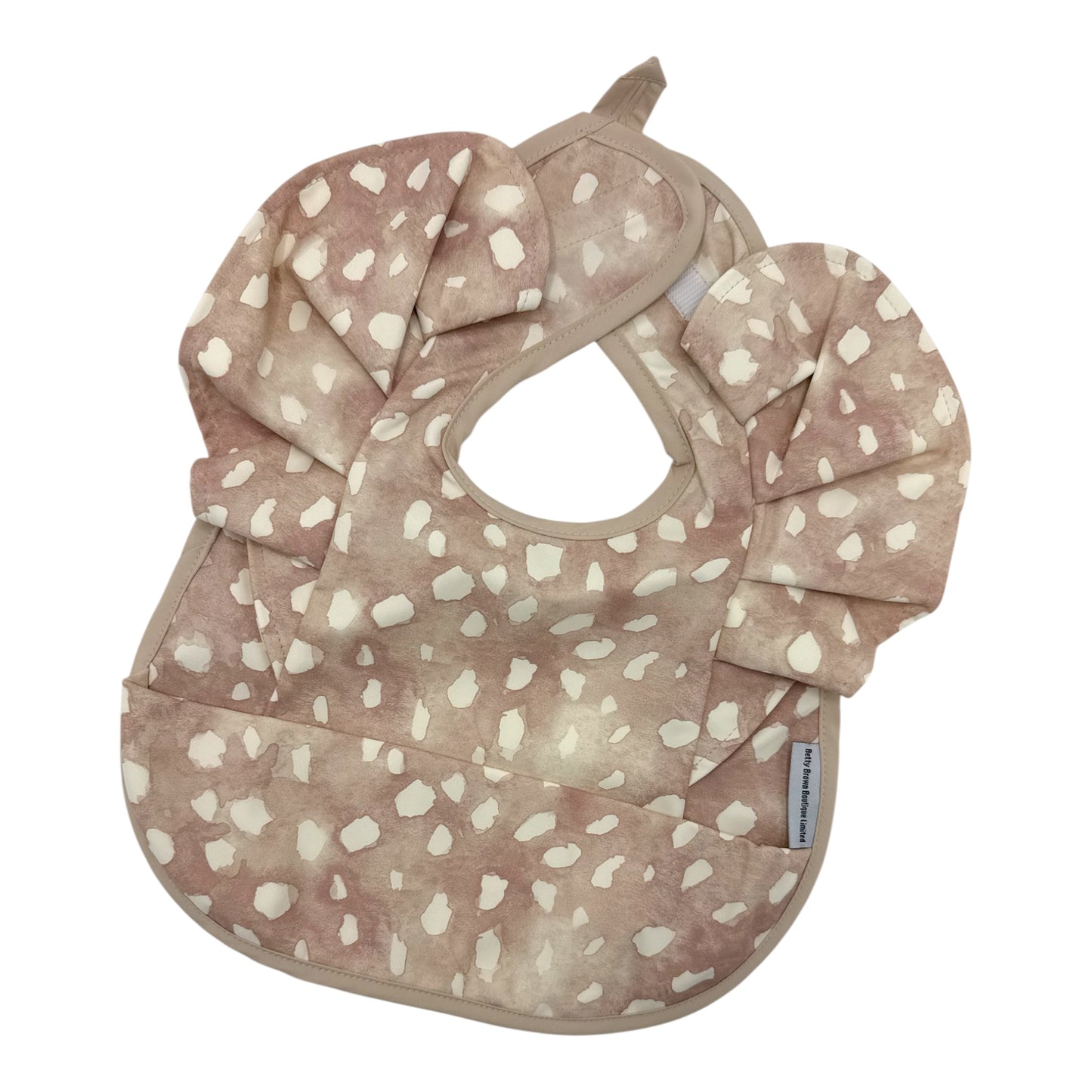 Chocolate Dalmatian Pattern Frill Detailed Waterproof Weaning Bib