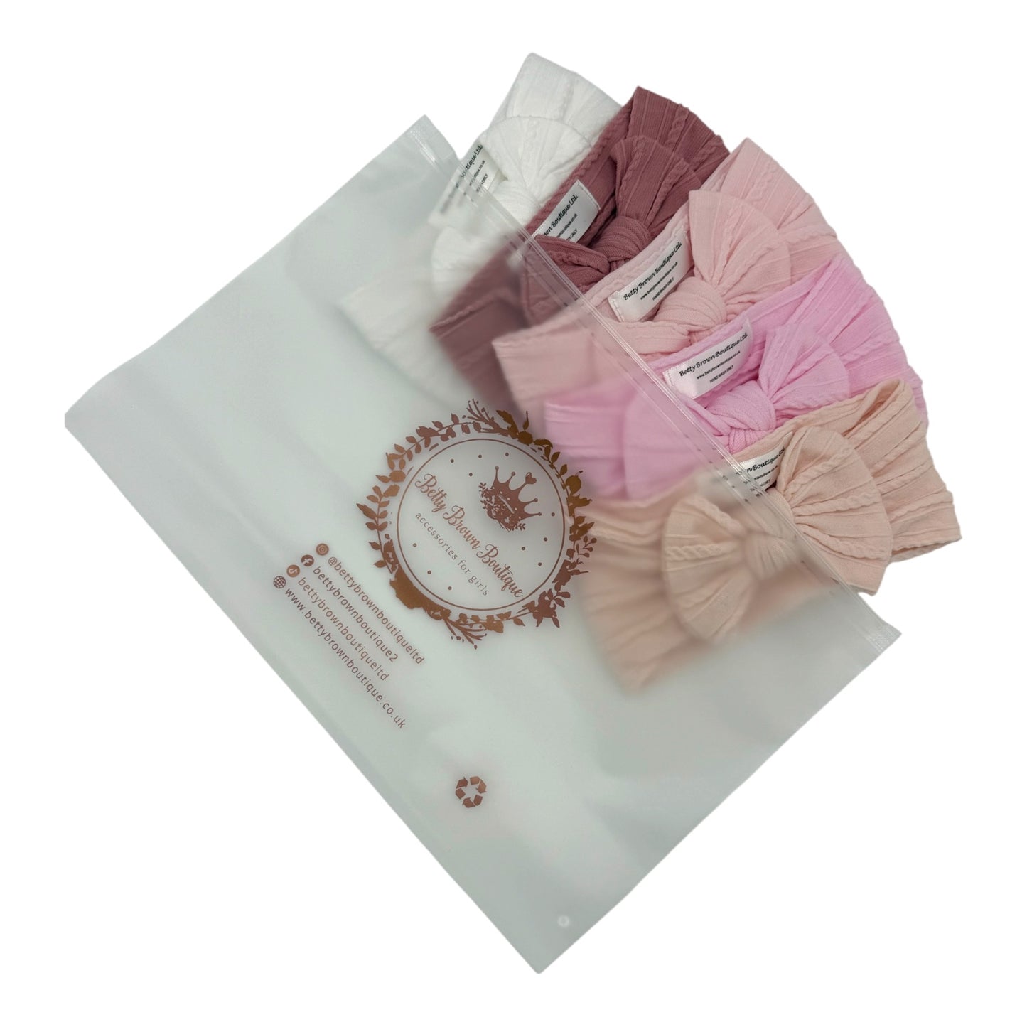Pink Starter Bundle Smaller Bow Cable Knit Headbands Suitable from Newborn