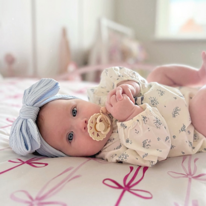 Baby Blue Larger Bow Cable Knit Headband