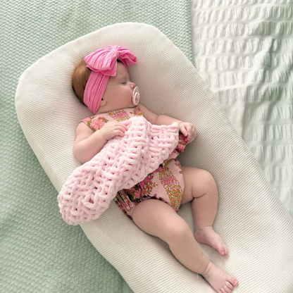 Candy Pink Larger Bow Cable Knit Headband