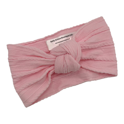 Pink Lemonade Cable Knit Knot Headband