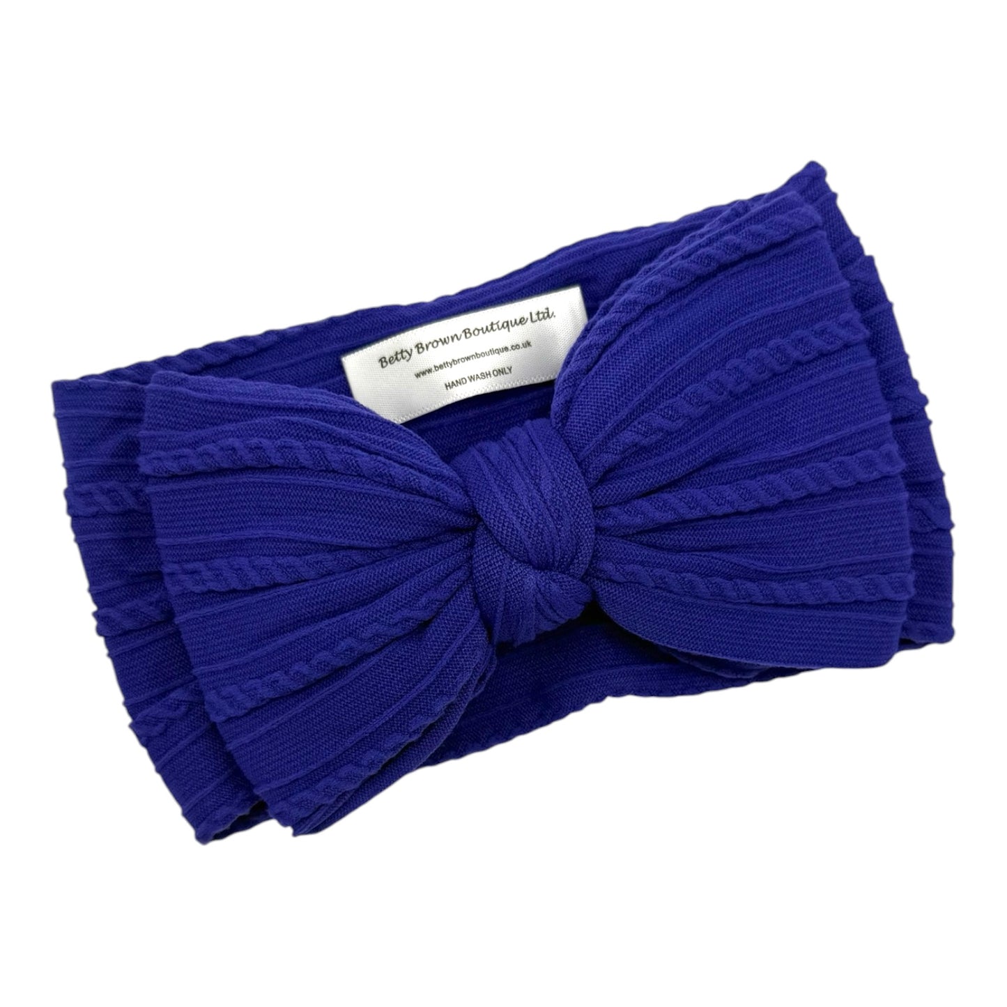 Royal Blue Larger Bow Cable Knit Headband