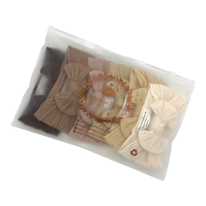 Neutral Newborn Bundle of 6 Smaller Bow Cable Knit Headbands Suitable from Newborn