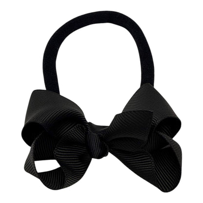 Black 2.5 inch Ribbon Dainty Bow On Headband
