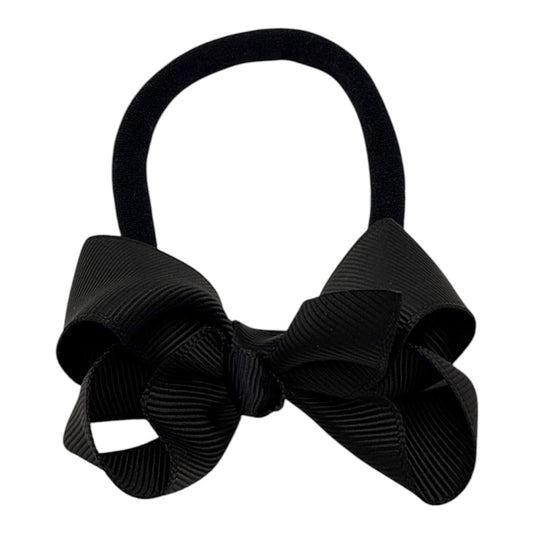 Black 2.5 inch Ribbon Dainty Bow On Headband