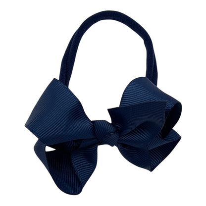 Navy Blue 2.5 inch Ribbon Dainty Bow On Headband