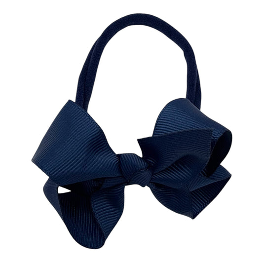 Navy Blue 2.5 inch Ribbon Dainty Bow On Headband