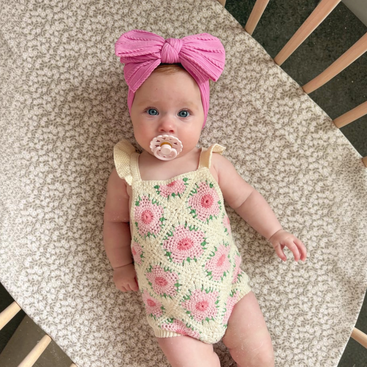 Cerise Pink Larger Bow Cable Knit Headband