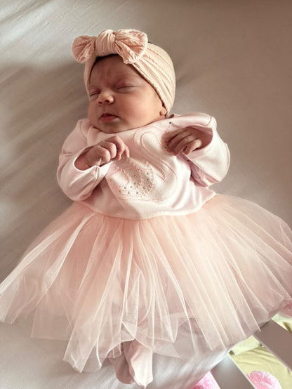 Rosewater Pink Smaller Bow Cable Knit Headband