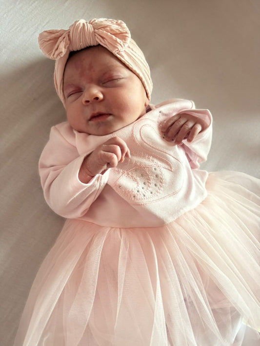 Rosewater Pink Smaller Bow Cable Knit Headband