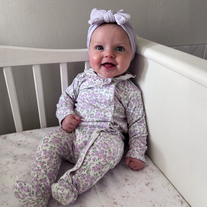 Lilac Smaller Bow Cable Knit Headband