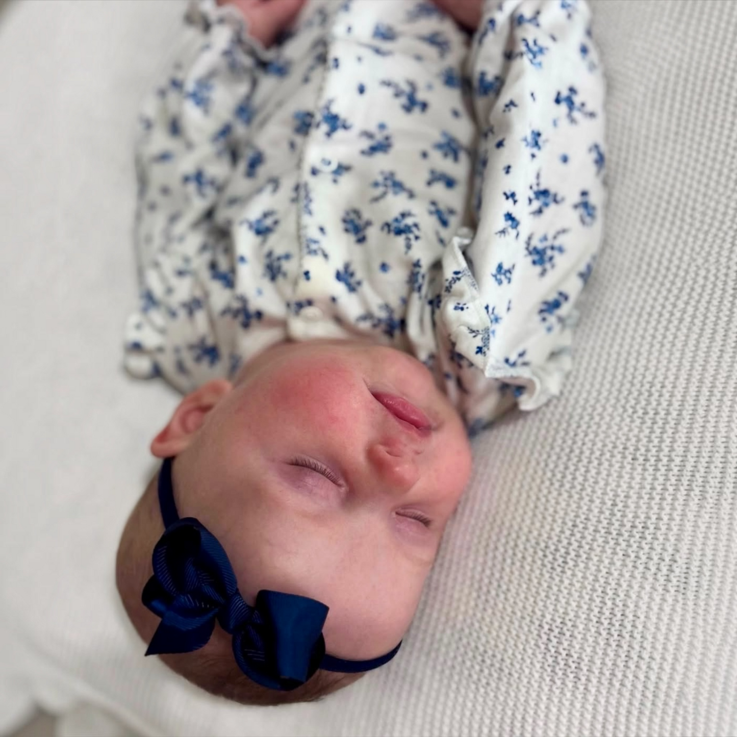 Navy Blue 2.5 inch Ribbon Dainty Bow On Headband