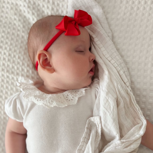 Red 2.5 inch Ribbon Dainty Bow On Headband