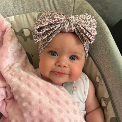 Autumn Leopard Pattern Larger Bow Cable Knit Headband