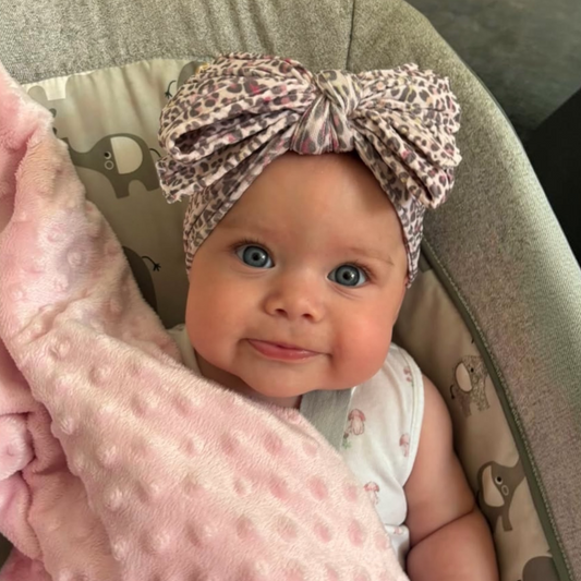 Autumn Leopard Pattern Larger Bow Cable Knit Headband