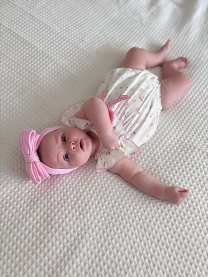 Candyfloss Pink Larger Bow Cable Knit Headband