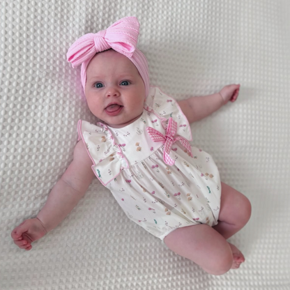 Candyfloss Pink Larger Bow Cable Knit Headband