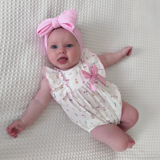 Candyfloss Pink Larger Bow Cable Knit Headband