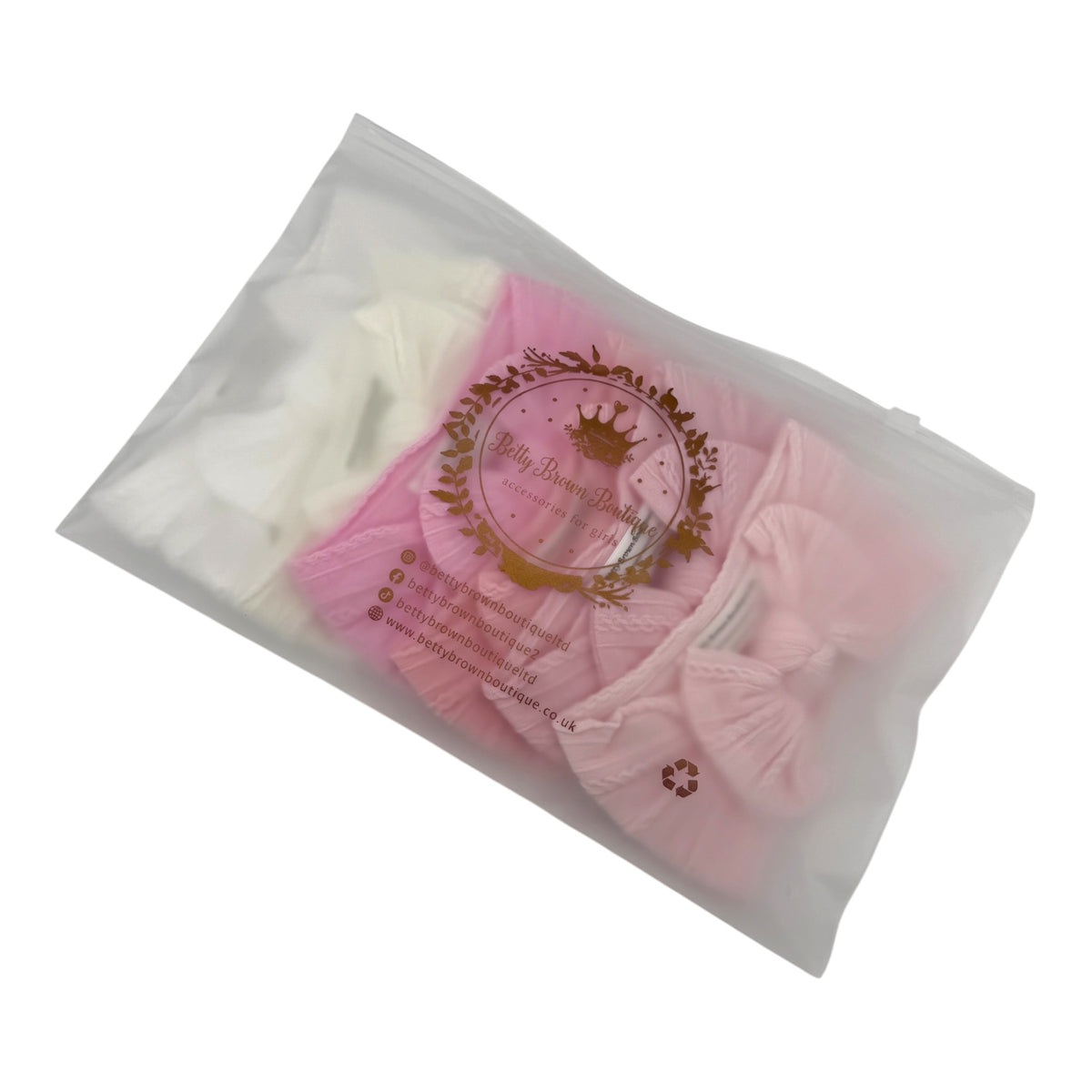 Pink Starter Bundle of 6 Smaller Bow Cable Knit Headbands Suitable from Newborn