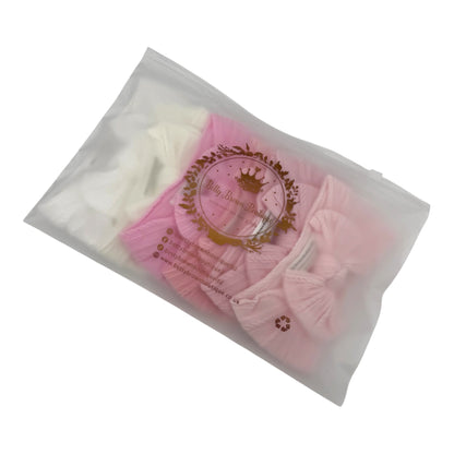 Pink Starter Bundle of 6 Smaller Bow Cable Knit Headbands Suitable from Newborn
