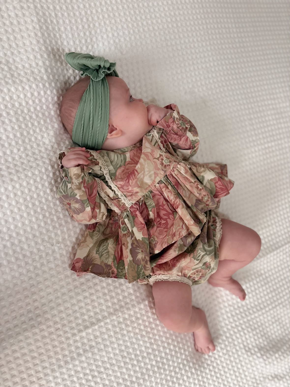Fern Green Cable Knit Larger Bow Headband