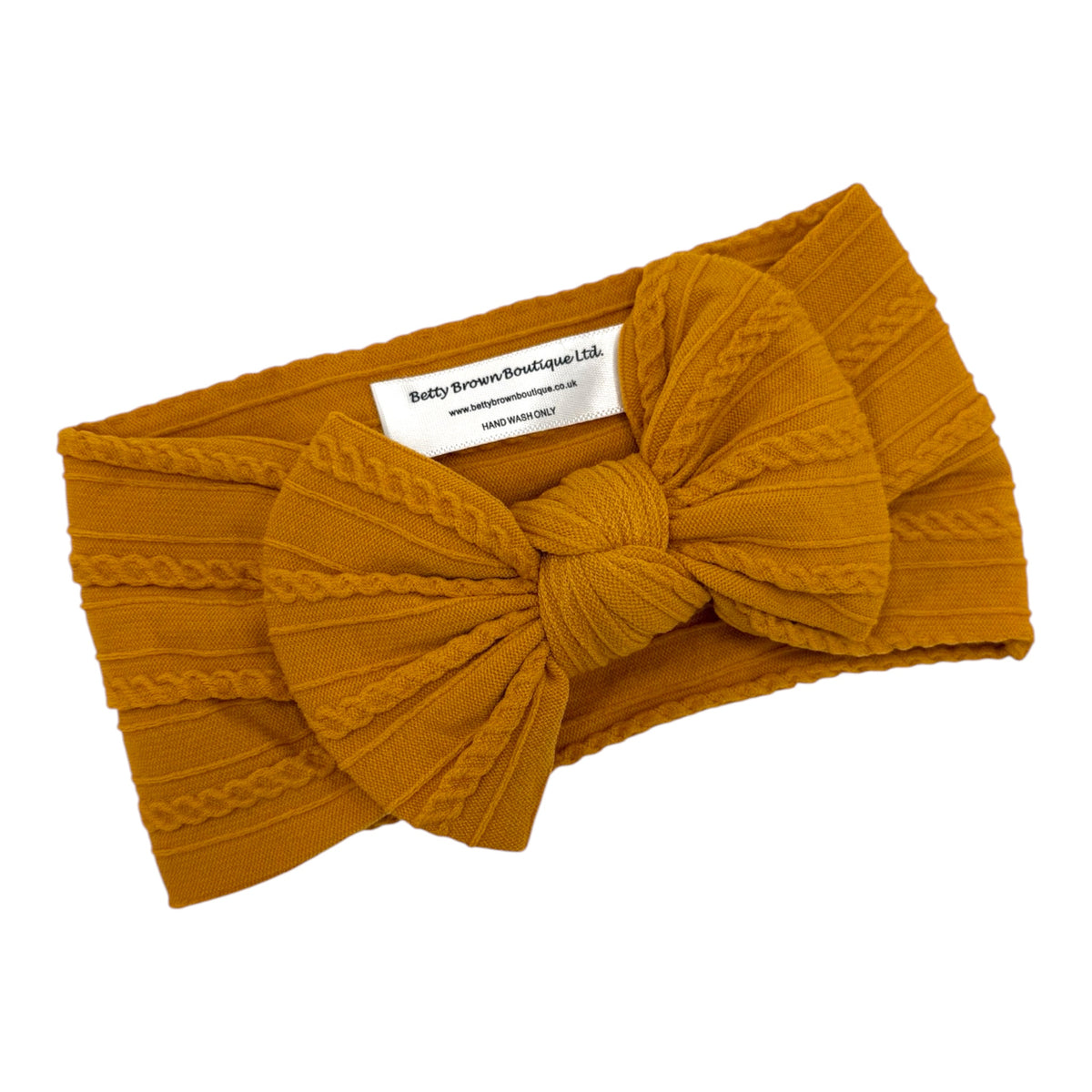 Autumn Leaf Smaller Bow Cable Knit Headband