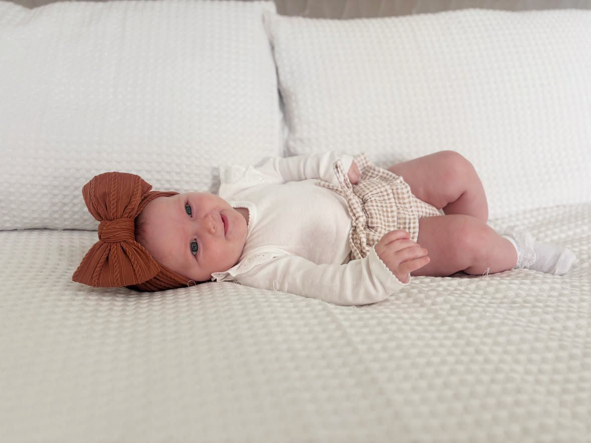 Hazelnut Brown Larger Bow Cable Knit Headband