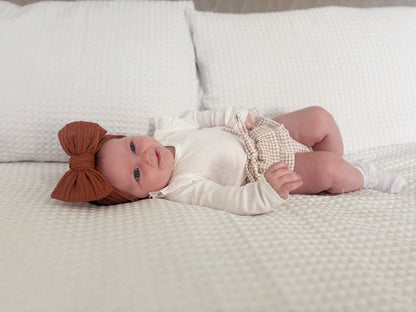 Hazelnut Brown Larger Bow Cable Knit Headband