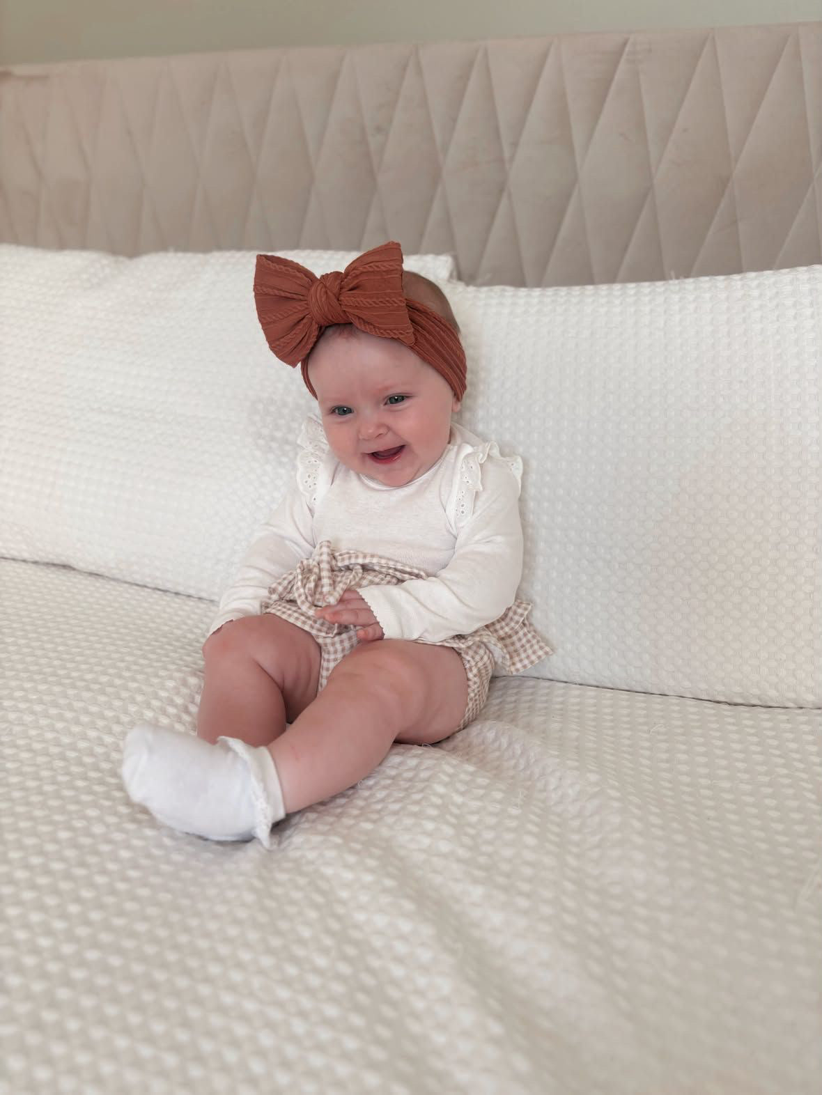 Hazelnut Brown Larger Bow Cable Knit Headband