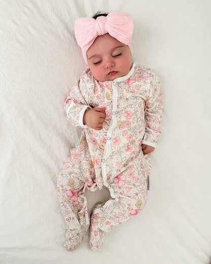 Ditsy Daisy Frill Detail Sleepsuit - Betty Brown Boutique Ltd