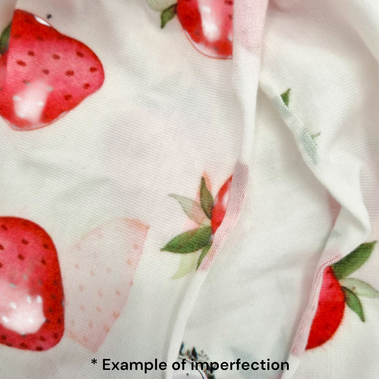 Imperfection - White Strawberry Print Turban Hat With Bow