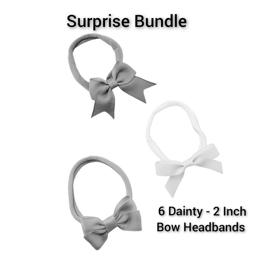 Surprise Bundle of 6 Dainty 2 Inch Bow Headbands