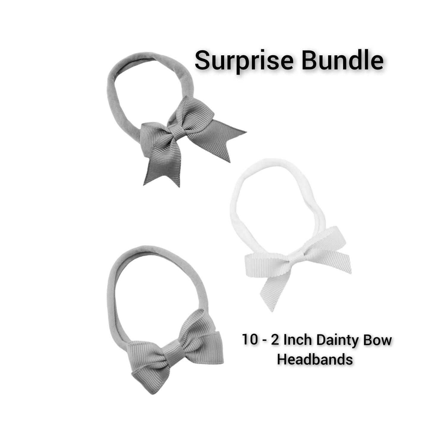 Surprise Bundle of 10 Dainty 2 Inch Bow Headbands - Betty Brown Boutique Ltd