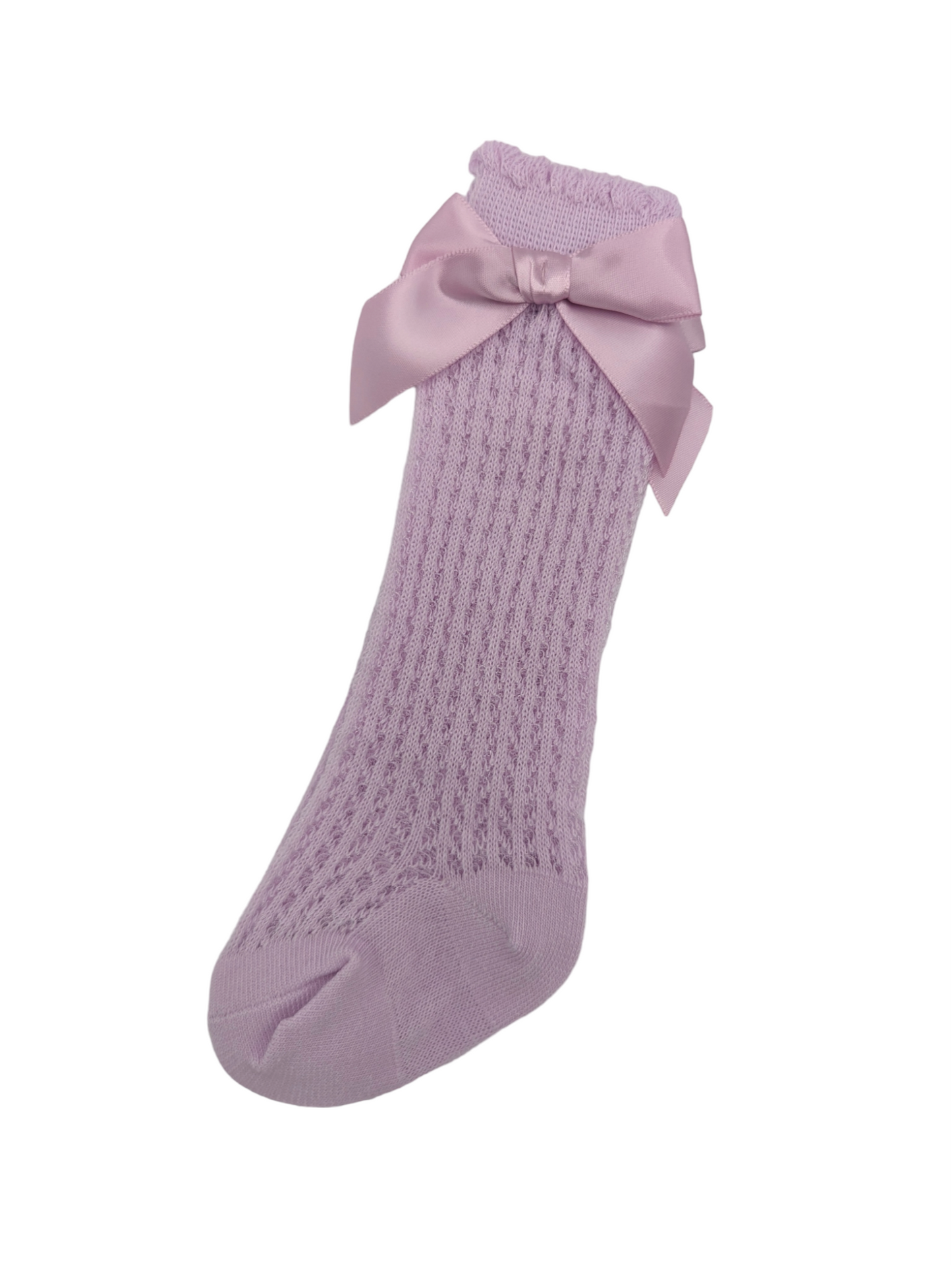 Bright Lilac Open Pattern Knee High Socks - Betty Brown Boutique Ltd