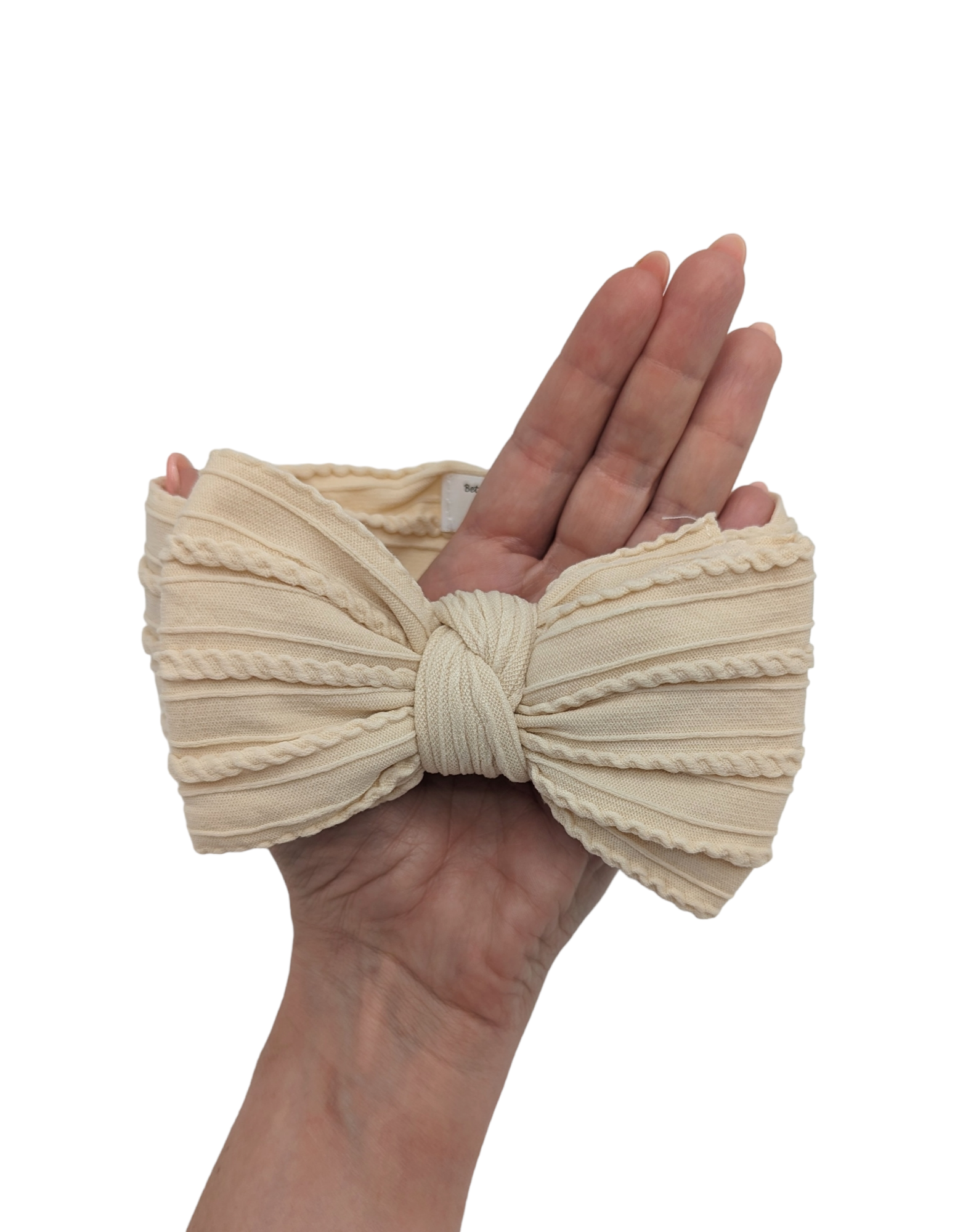 Latte Larger Bow Cable Knit Headwrap - Betty Brown Boutique Ltd