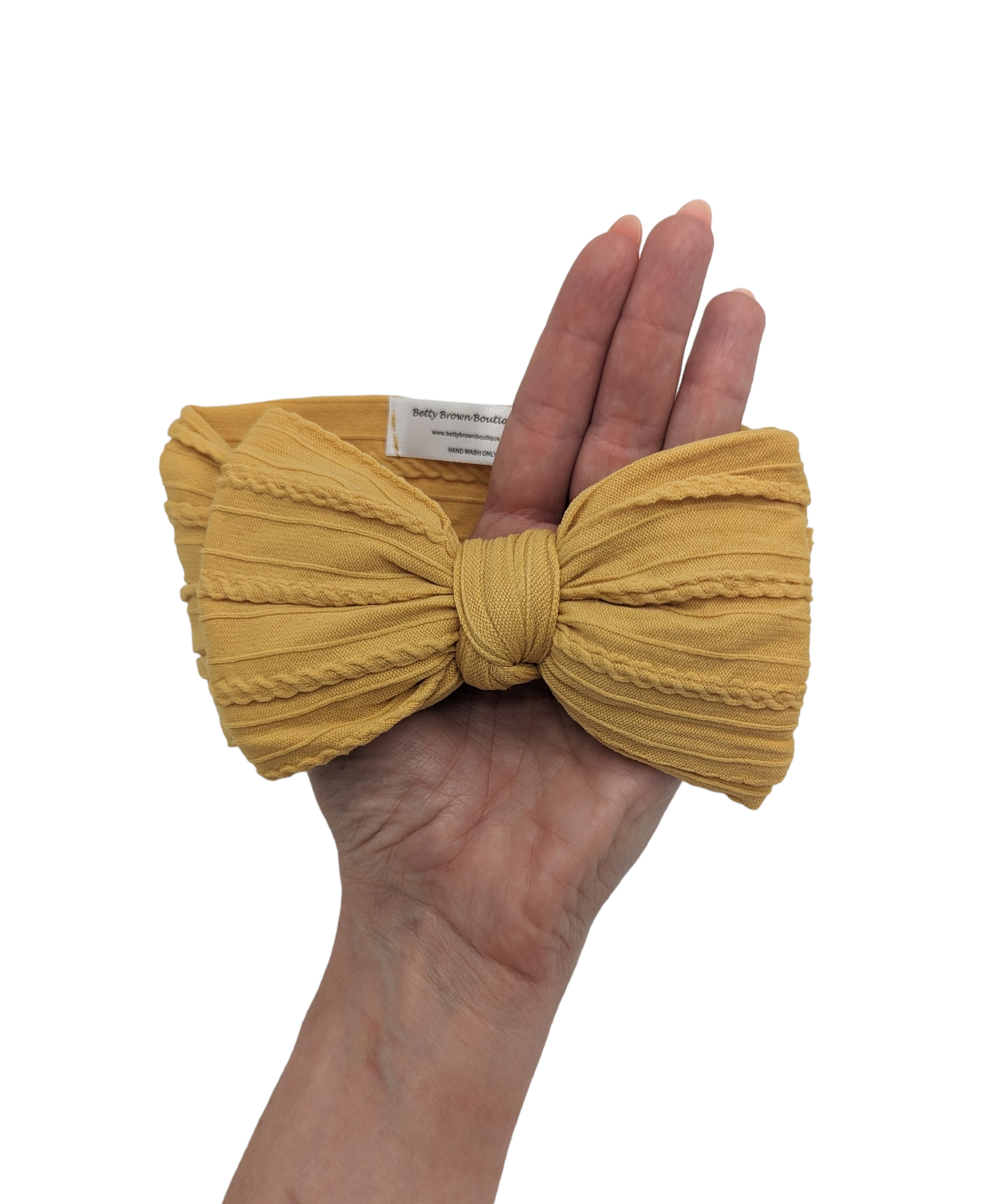 Dandelion larger bow cable knit headwrap - Betty Brown Boutique Ltd