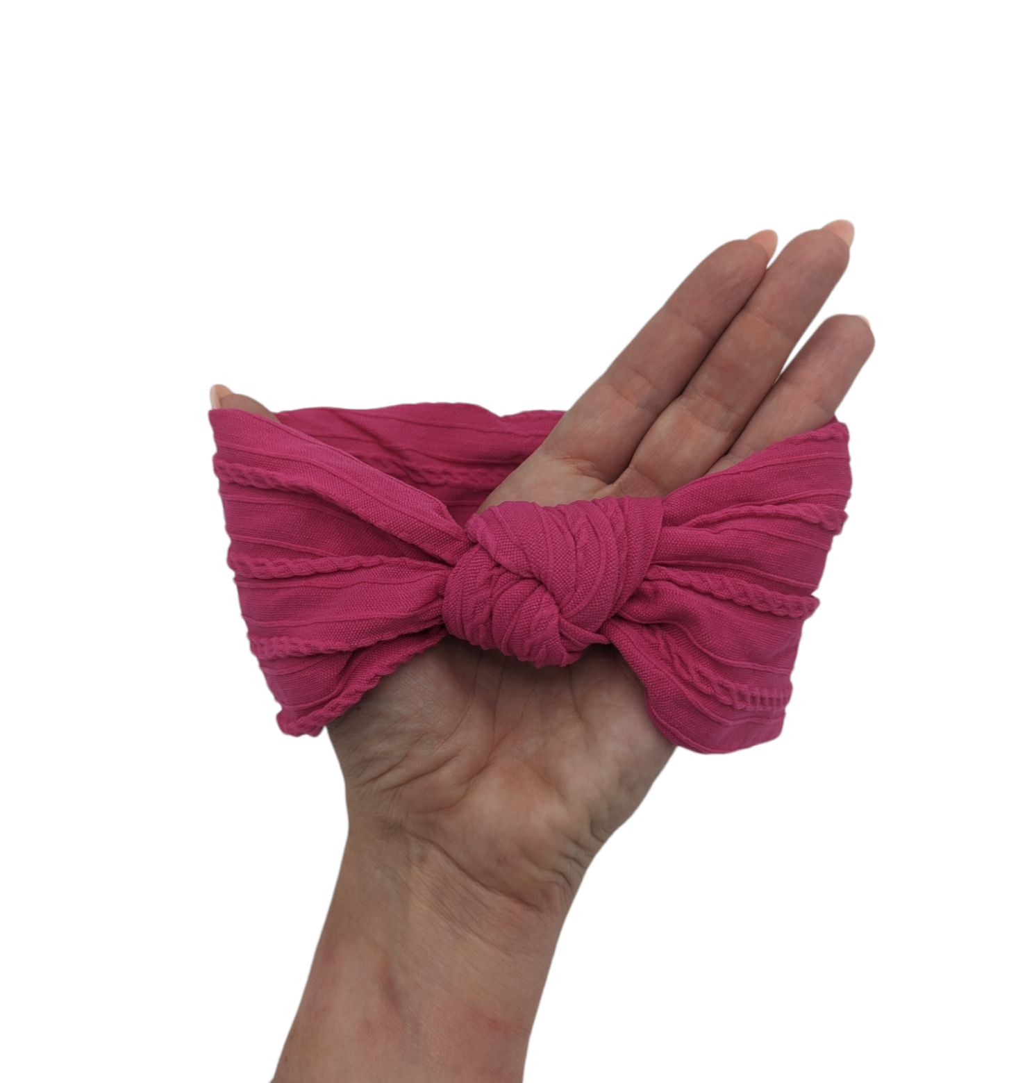 Hot Pink Cable Knit Knot Headwrap - Betty Brown Boutique Ltd