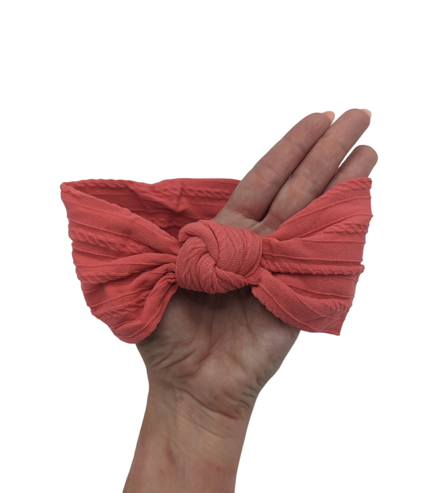 Coral Cable Knit Knot Headwrap - Betty Brown Boutique Ltd