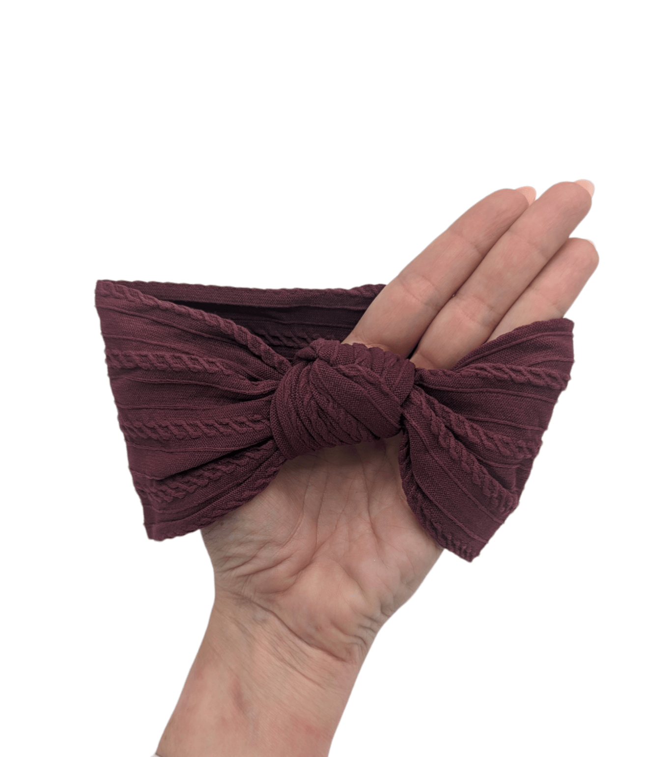 Maroon Cable Knit Knot Headwrap - Betty Brown Boutique Ltd