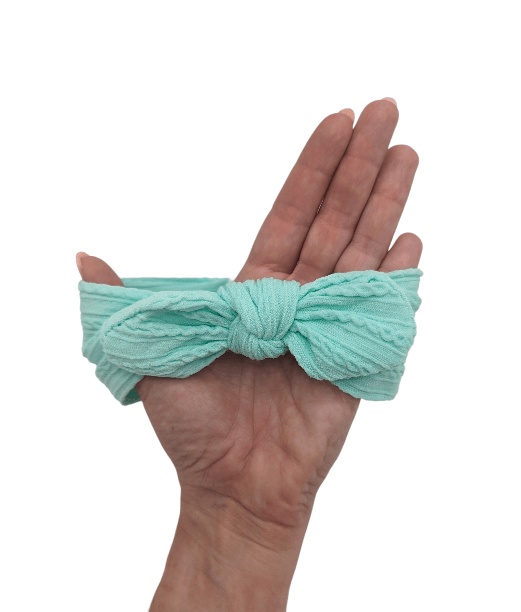 Mint Green Cable Knit Bunny Ears Headwrap - Betty Brown Boutique Ltd