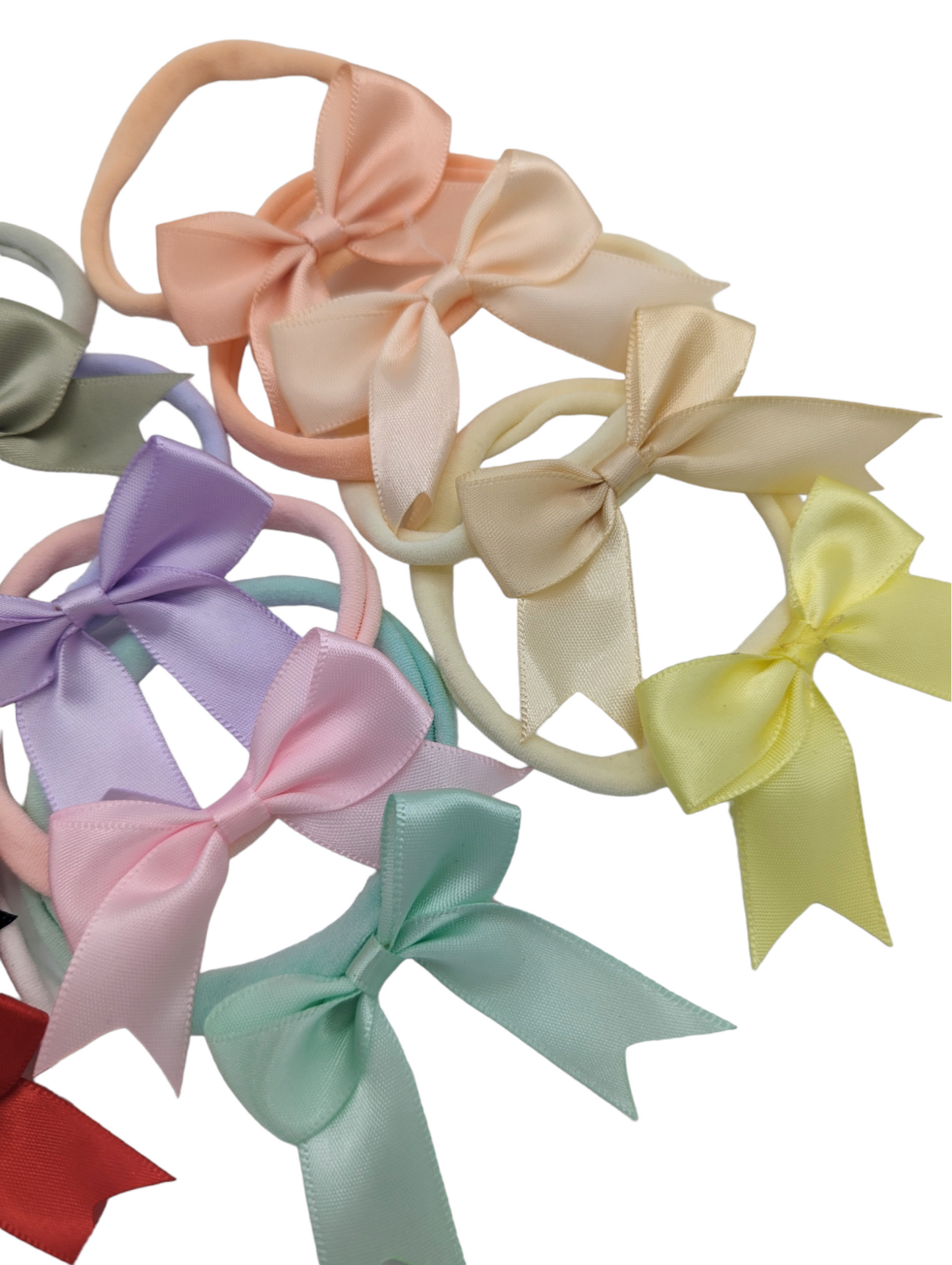 Pack of 12 - 2.5 inch Satin Kiss Dainty Bow Headband - Betty Brown Boutique Ltd