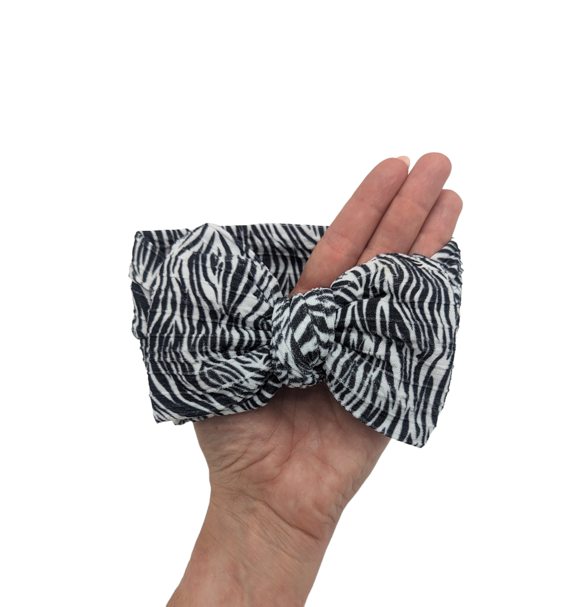 Black and White Zebra Print Larger Bow Cable Knit Headwrap - Betty Brown Boutique Ltd