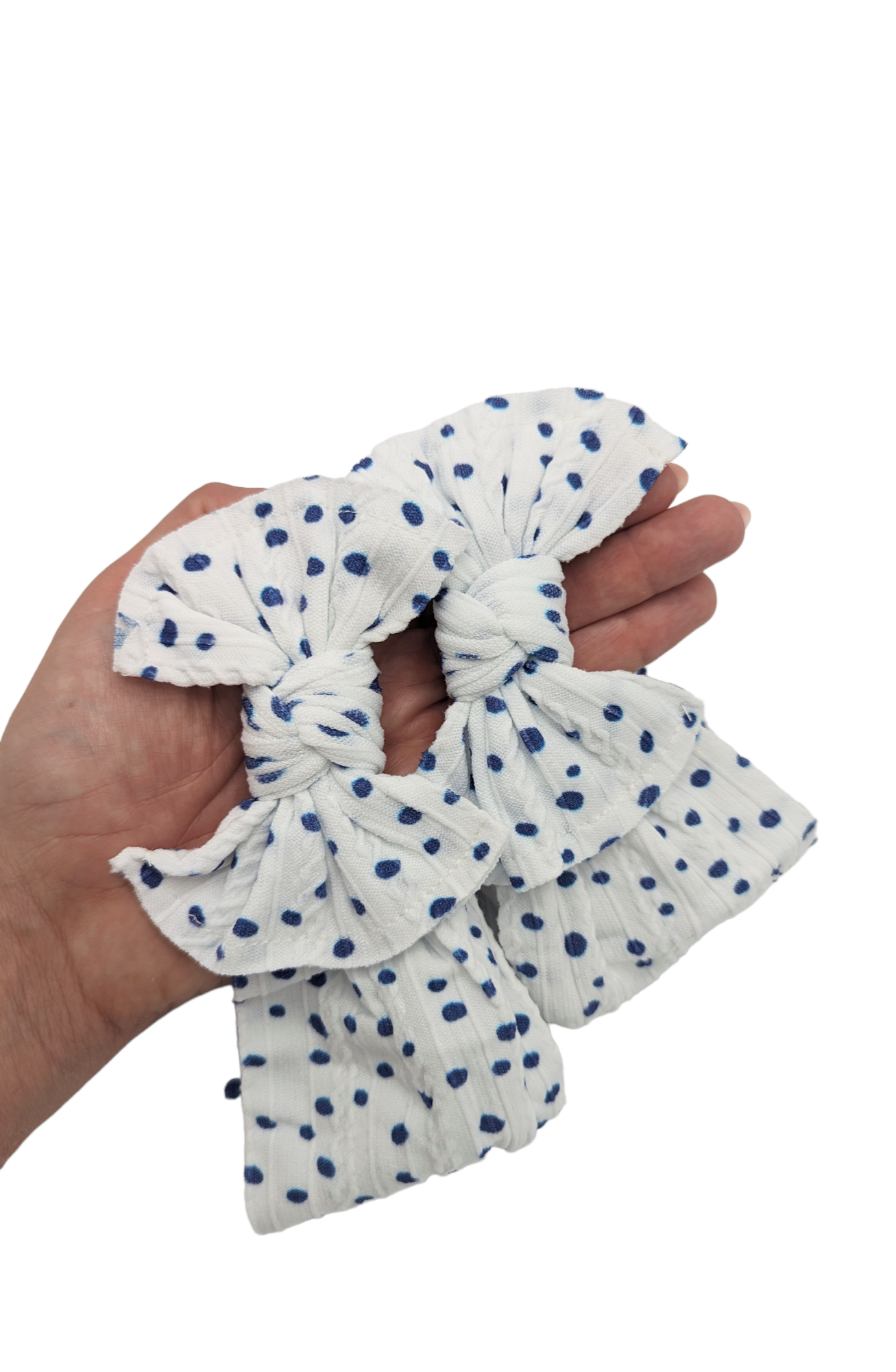 Navy Blue and White Dalmatian Print Mummy and Me Matching Headwraps - Betty Brown Boutique Ltd