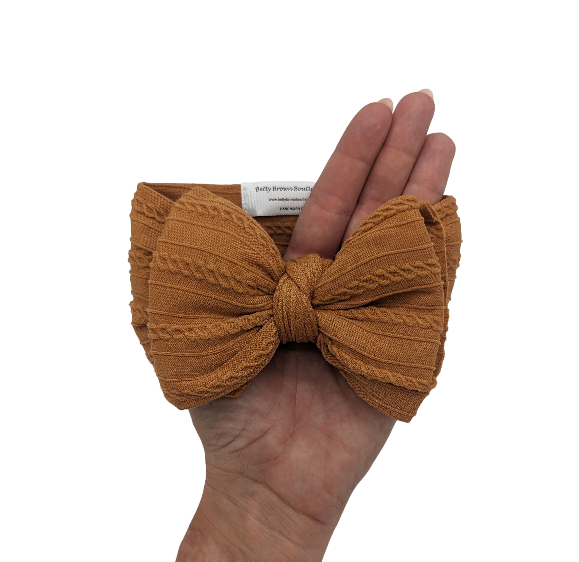 Ginger Larger Bow Cable Knit Headwrap - Betty Brown Boutique Ltd