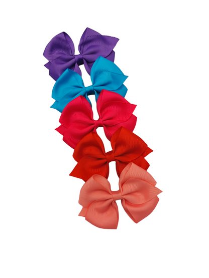 Pack of 5 - 3.5 inch Bow Clips - Betty Brown Boutique Ltd